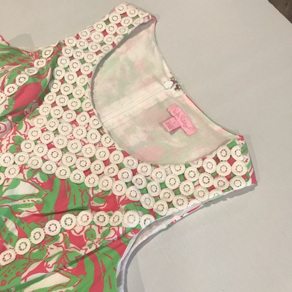 LILY PULITZER pink & green sheath dress sz 6 - Picture 8 of 13